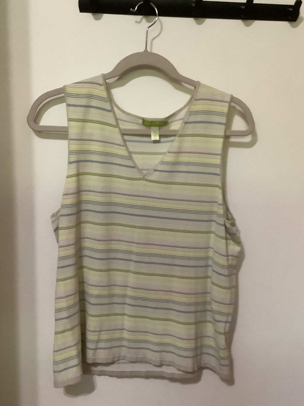 SIGRED OLSEN: Cream Tank with Pastel Stripes
